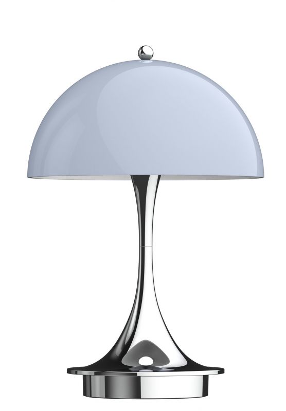 Panthella 160 Portable Tischleuchte von Louis Poulsen in Opal Grau für Innen und Außen.